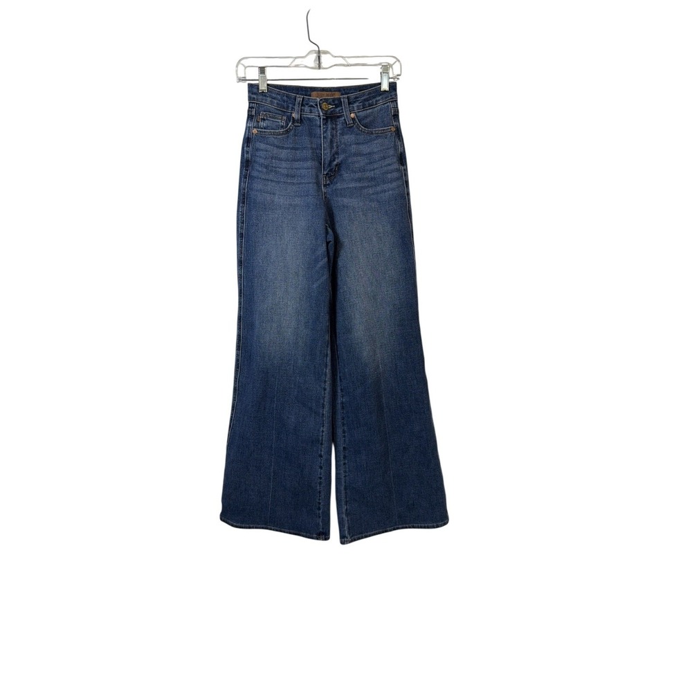 Judy Blue Wide Leg Jeans Womens 1/25 Blue High Rise Stretch Denim Flare